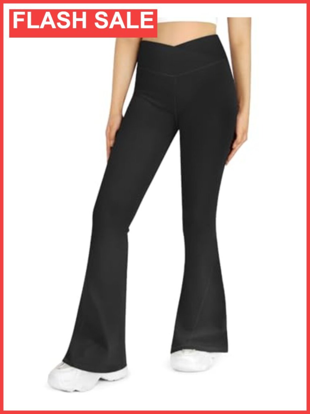 High Waisted Flare Leggings Crossover Yoga Workout Pants